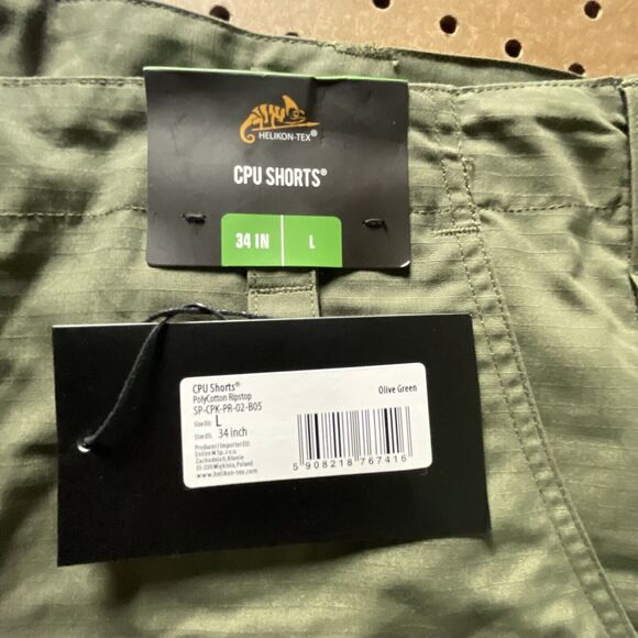 HELIKON-TEX CPU Tactical Cargo Shorts Ripstop Olive Green Size 34/L Men NWT - Picture 6 of 10